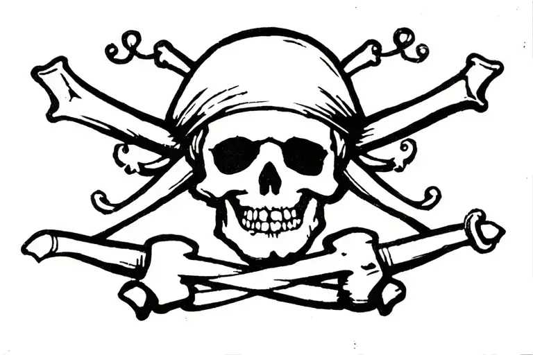 Pirate traditional ink on paper sailor jerry style tattoo design idea