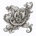 A side hip tattoo extending gracefully from the hip, curving towards the buttocks, and rising slightly up the side. The  tattoo design idea