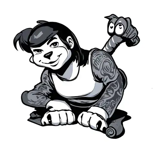 90's cartoons tattoo design idea