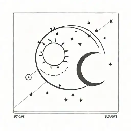 Semi colon with sun on top and moon on bottom part - make it look like a semi colon ;  tattoo design idea