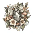 cocoon surrounded by blooming tattoo design idea