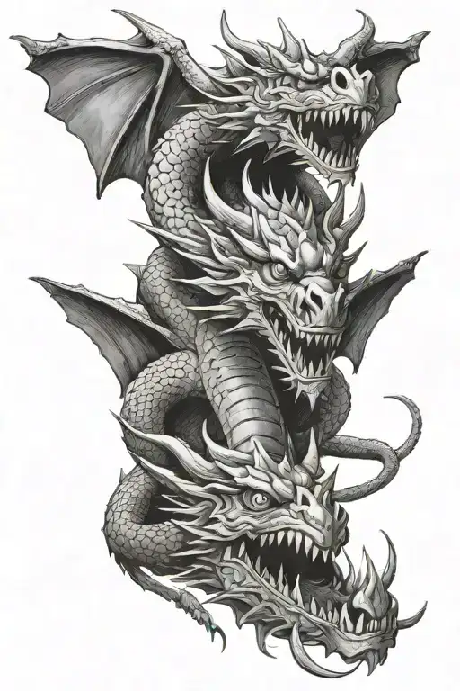 dragon on its back with a human head in its mouth tattoo design idea