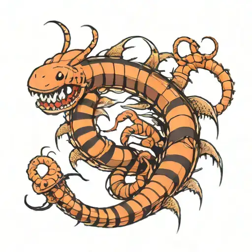 scolopendra and licorice tattoo design idea