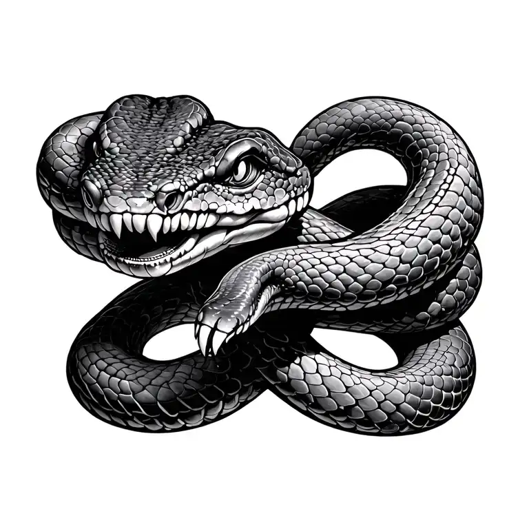 I want you to believe me a unique tatto of an Asthetic snake tattoo design idea