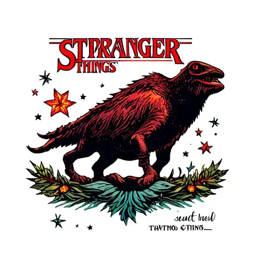 stranger things flash sheet tattoo design idea