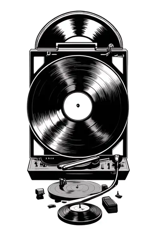 Record Player tattoo design idea