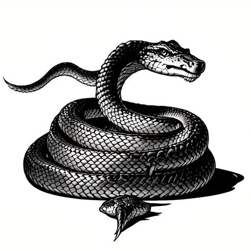 don't tread on my style rattlesnake slithering  tattoo design idea