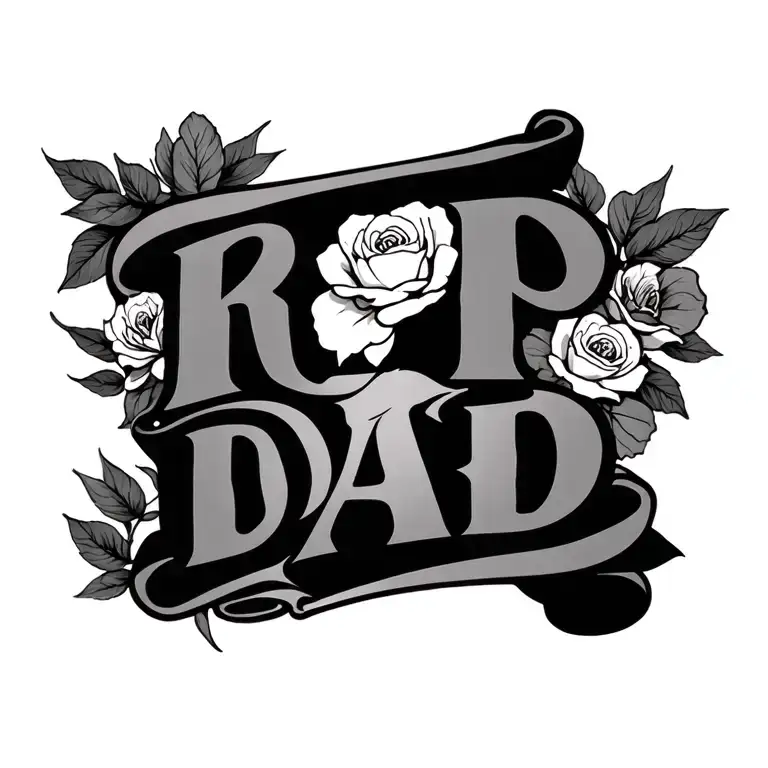 rip dad memorial tattoo design idea