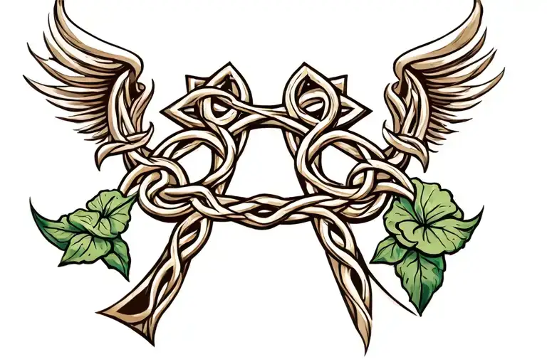 Celtic cross incorporated tattoo design idea