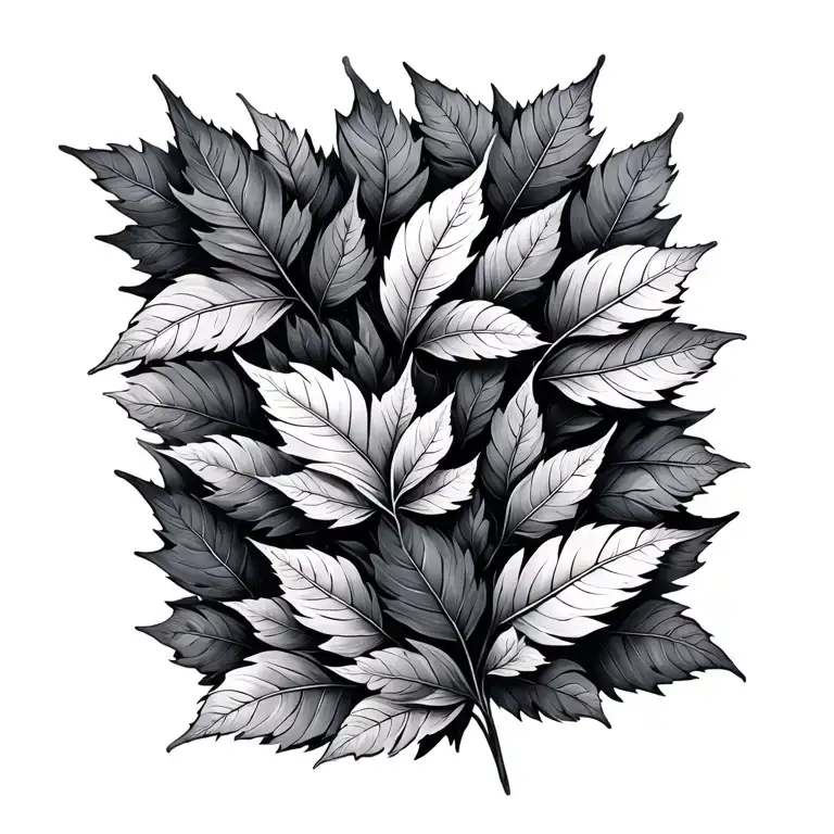 autumn falling leaves tattoo design idea