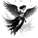 falling  angels tattoo design idea