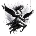 falling  angels tattoo design idea