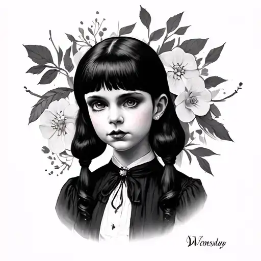 Wednesday Addams tattoo design idea