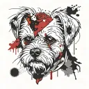 bichon maltese head line tattoo design idea