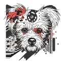 bichon maltese head line tattoo design idea