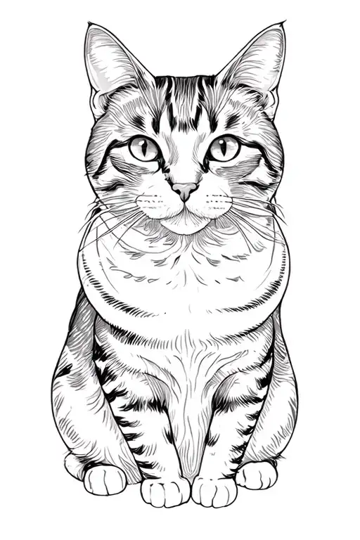 Scottish cat is straight tattoo design idea