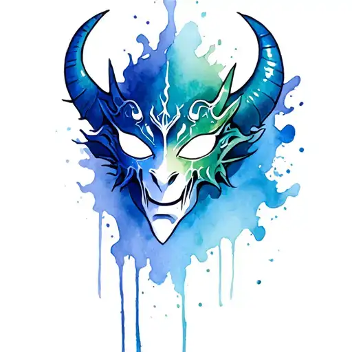mask demon tattoo design idea