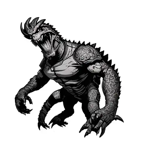 fallout deathclaw and vault boy tattoo design idea