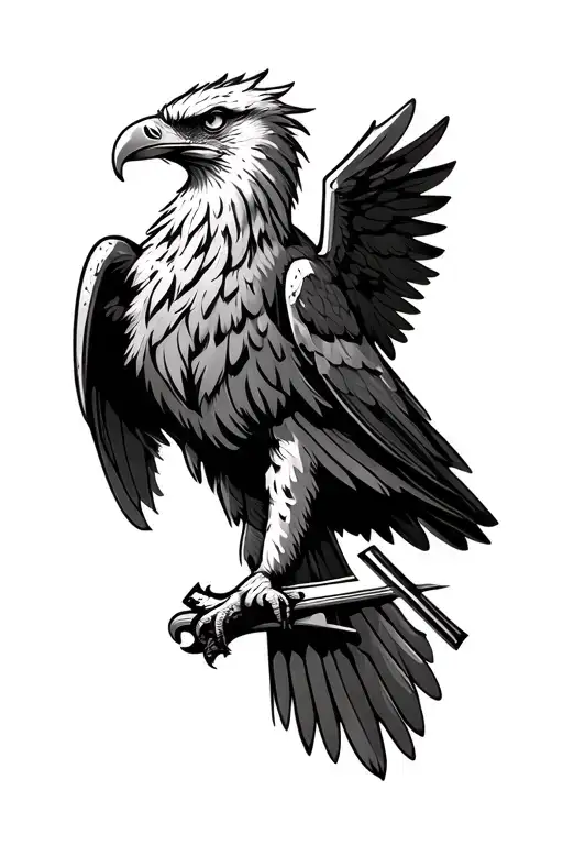 Albanian eagle with cross tattoo design idea