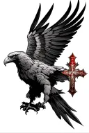 Albanian eagle with cross tattoo design idea