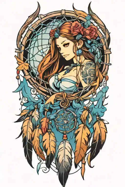 dream catcher tattoo design idea