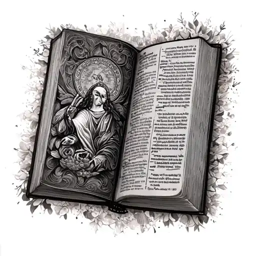 Open Bible tattoo design idea