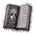 Open Bible tattoo design idea