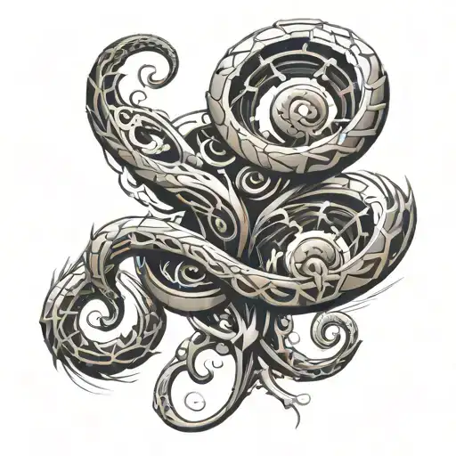 mechanical dark mark tattoo design idea