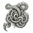 mechanical dark mark tattoo design idea