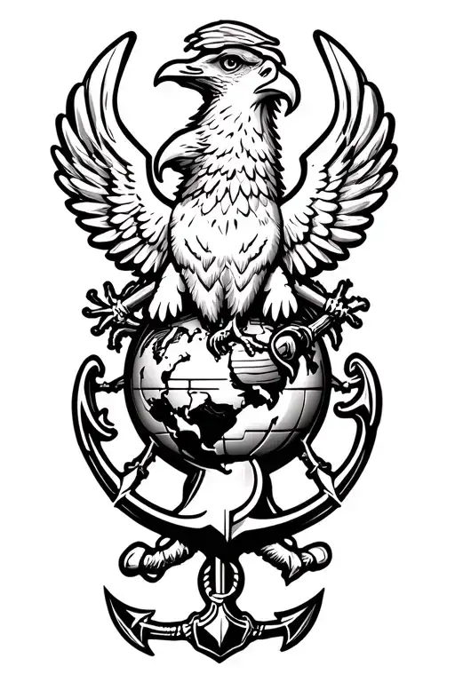 USMC eagle globe anchor bulldog tattoo design idea