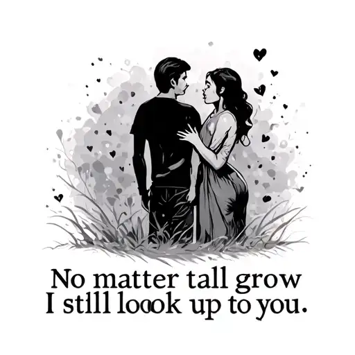 son to dad No matter how tall I grow, I still look up to you" tattoo design idea