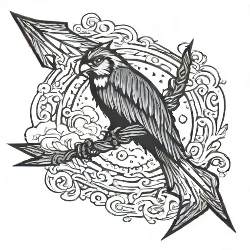 fred sagitarrius fire arrow tattoo design idea