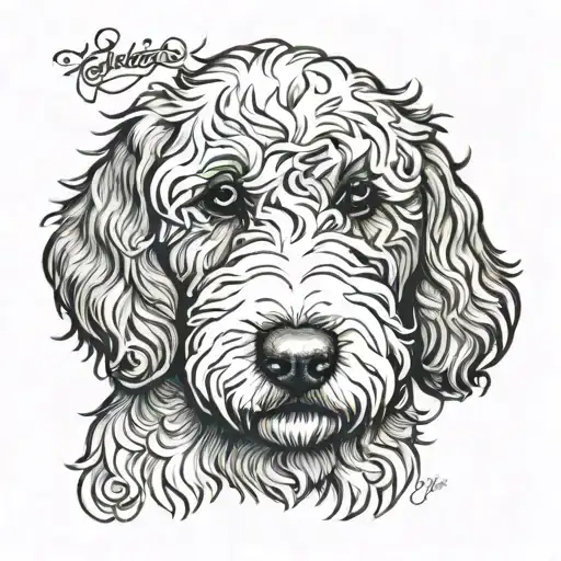 Goldendoodle tattoo design idea