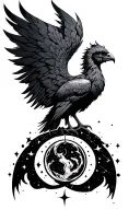 Aquarius constellation with pheonix rising tattoo design idea