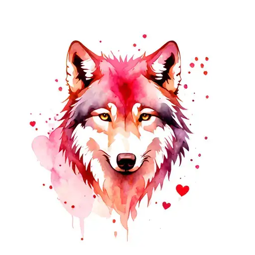wolf, heart, tattoo design idea
