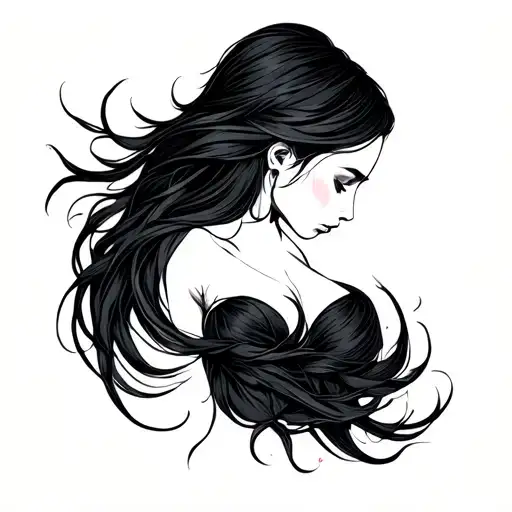 strength, perseverance, mother of 2 daughters minimalist tattoo design idea