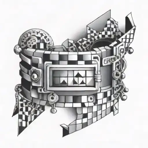 Tatoo bracelet with small squares tattoo design idea