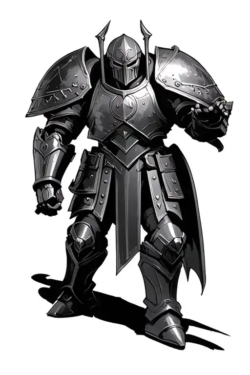black Templar space marine from warhammer 40l tattoo design idea