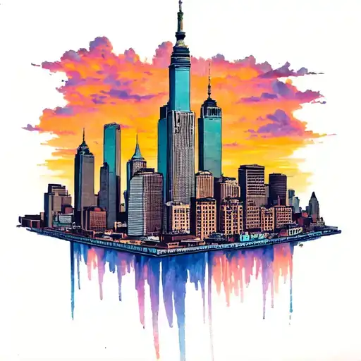 cincinnati skyline tattoo design idea