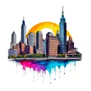 cincinnati skyline tattoo design idea