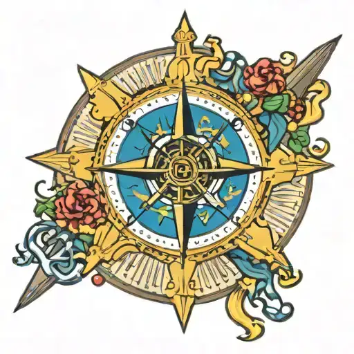 Georgia State Patrol Patch with a Compass rose with anchor tattoo design idea