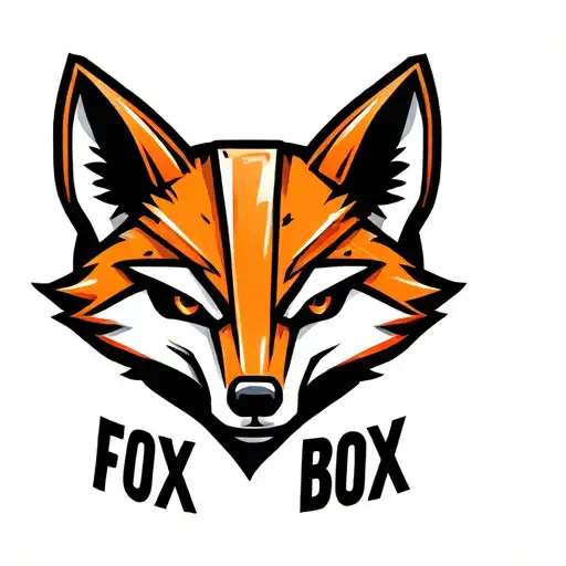 "Fox Box" "Fox Box" "Fox Box" Mechanical fox head logo. Low detail, simple design. tattoo design idea