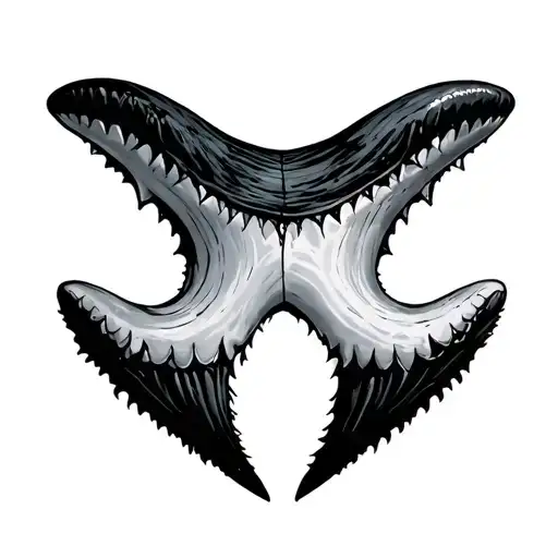 Shark Tooth with ocean tattoo design idea