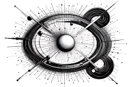 Quantum Rectanglement with electrons Nucleus tattoo design idea
