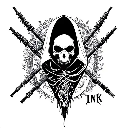 "INK" Hooded Reaper tattoo design idea