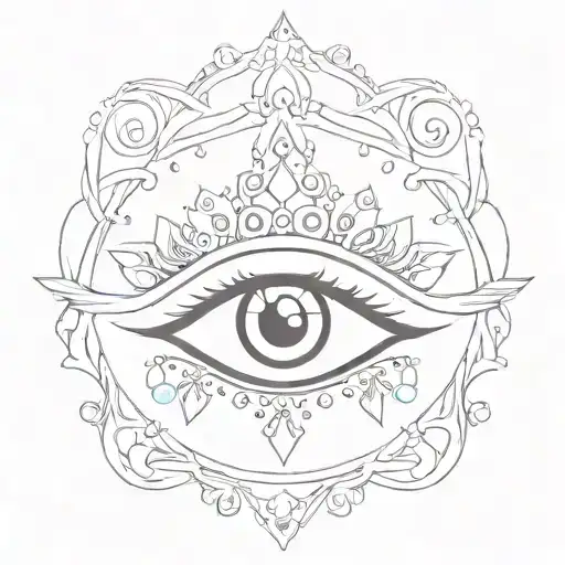 sexy gypsy eyes with gems  tattoo design idea