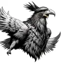 Viking with eagles in the background tattoo design idea