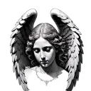 Angel Looking Down tattoo design idea