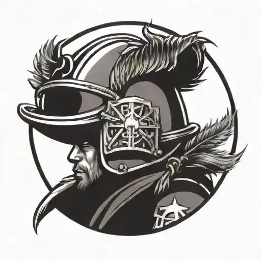hay hay with traditional fire helmet  tattoo design idea
