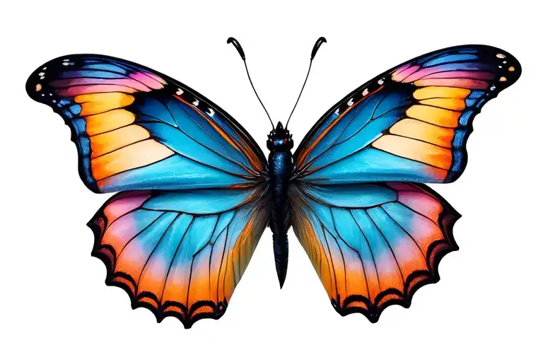 3d butterflies fluttering tattoo design idea